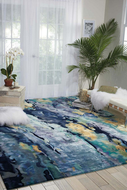 Nourison Prismatic PRS09 Silver/Blue Rug