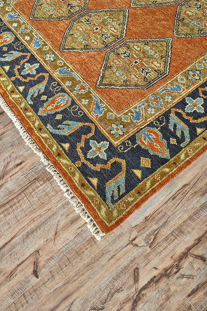 Feizy Ustad 6111F Rust Gold Rug