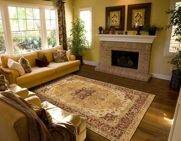 Feizy Ustad 6112F Gold Brown Rug