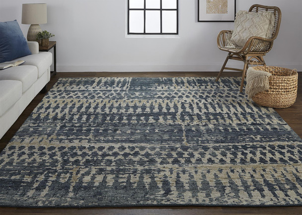 Feizy Palomar 6632F Blue Beige Rug