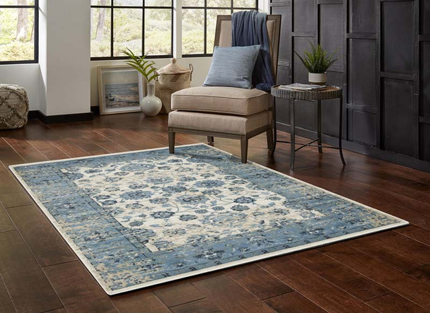 Kas Heritage 9367 Ivory Blue Elegance Rug