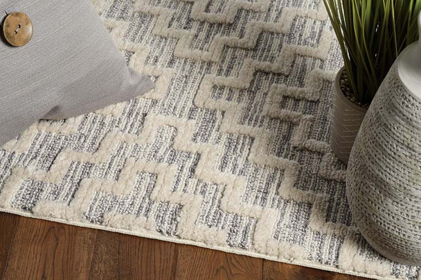 Kas Willow 1104 Ivory Grey Geo Rug