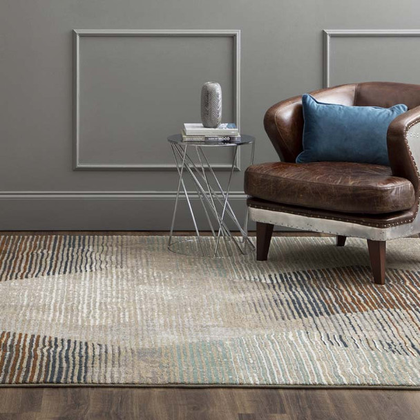 Karastan Epiphany 92205 4545 Precarious Stria Frost Grey Rug