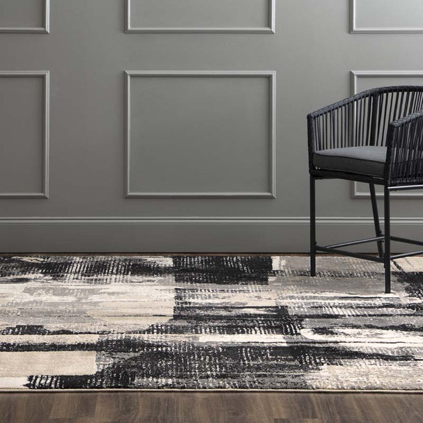 Karastan Epiphany 92210 90166 Brush Strokes Soot Rug