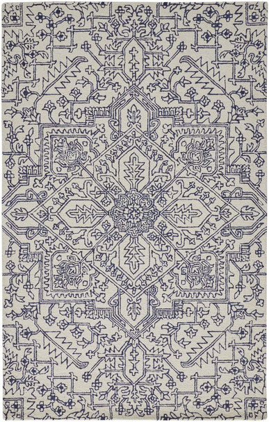 Feizy Belfort 8778F Ivory Navy Rug