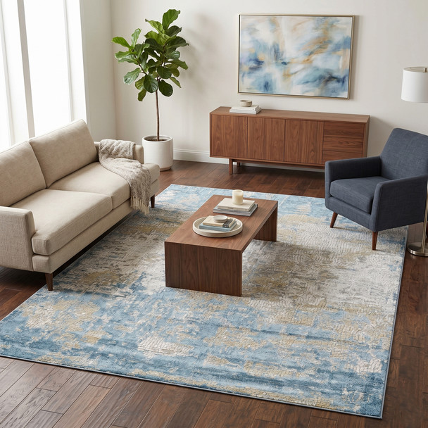 Amer Hamilton HAM-6 Alerra Gold Blue Rug