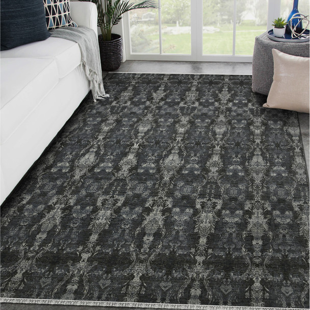 Amer Kohinoor KOH-11 Yaseen Blue Brown Rug