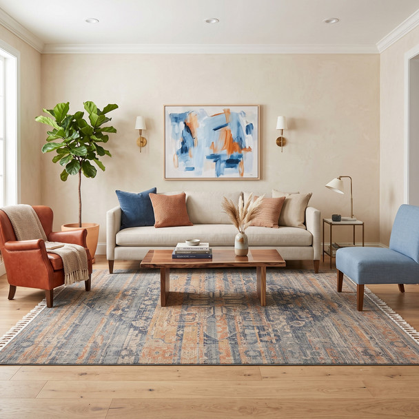 Amer Prairie PRE-4 Larson Blue Red Rug
