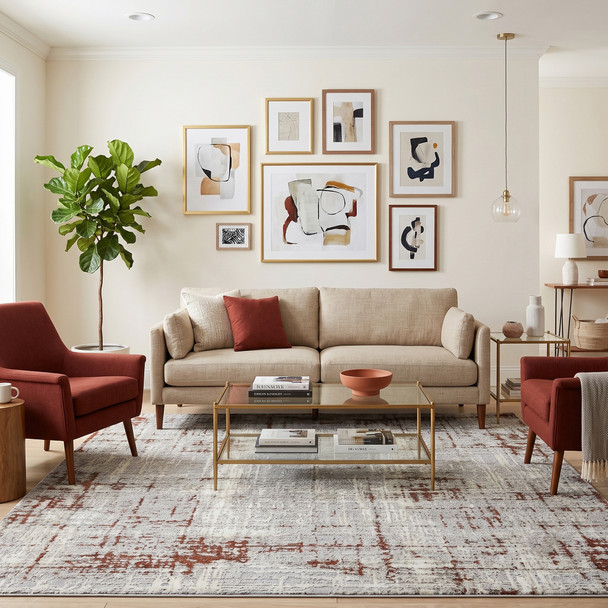 Amer Savannah SAV-6 Dylanne Gray Red Rug