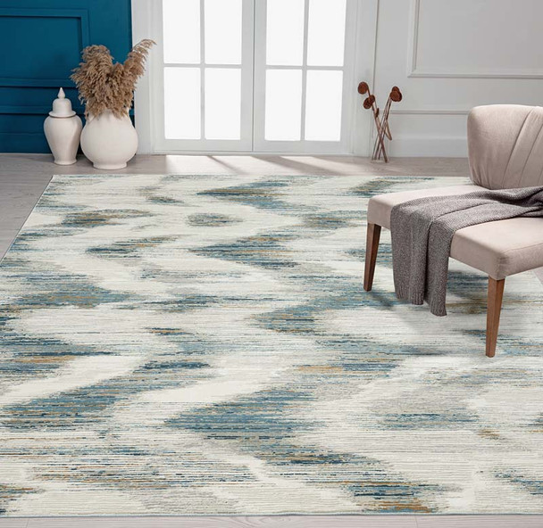 Kalaty Bliss BL-117 Ikat Blue Grey Rug