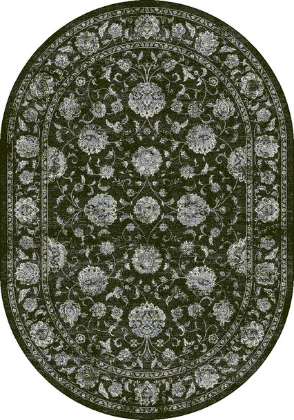 Dynamic Ancient Garden 57126 3636 Charcoal Silver Rug