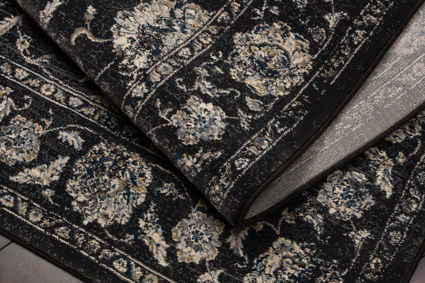 Dynamic Ancient Garden 57126 3636 Charcoal Silver Rug