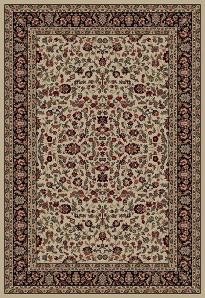 Concord Jewel 4063 Kashan Ivory/Black Area Rug