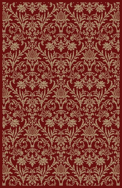 Concord Jewel 4940 Damask Red Area Rug