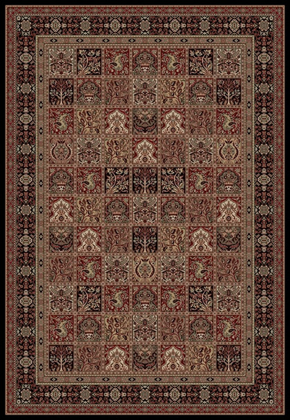 Concord Persian Classics 2043 Panel Black Area Rug