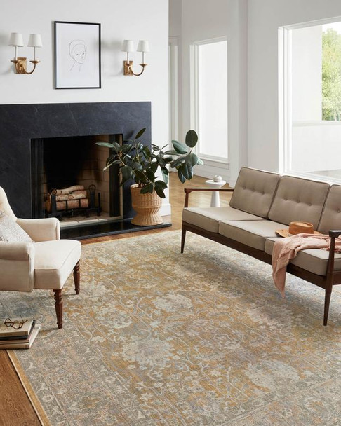 Chris Loves Julia x Loloi Rosemarie ROE-01 Gold Sand Area Rug