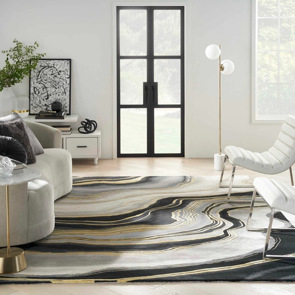 Nourison Prismatic PRS31 Charcoal Gray Rug