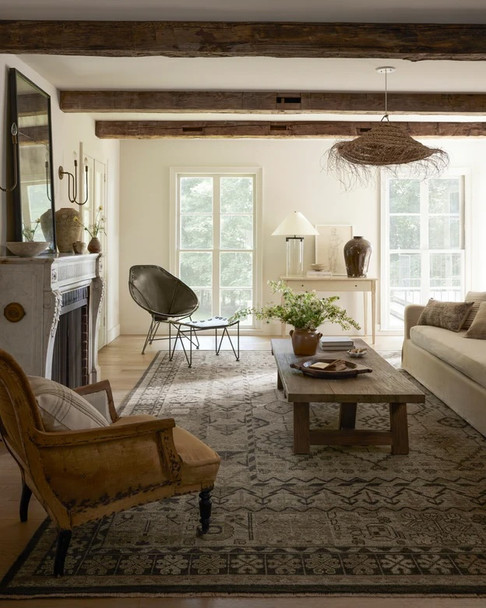 Loloi Heirloom HQ-06 Bone/Charcoal Area Rug