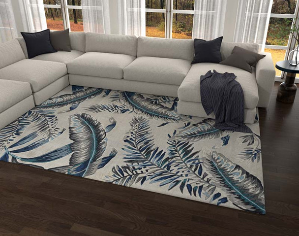 Kas Havana 2626 Grey Blue Tropics Rug