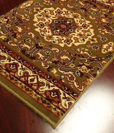 World WO05 Olive Traditional Carpet Stair Runner