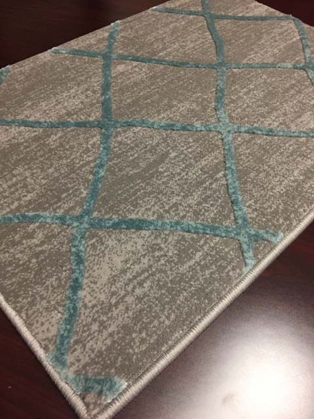Mormont 2976 Teal Gray Hallway & Stair Runner