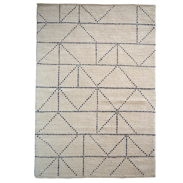 Capel Dimensional 9226-640 Cream Dark Blue Rug