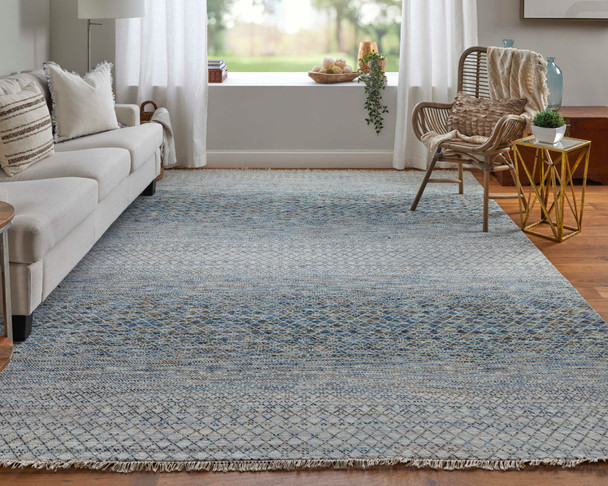 Feizy Branson 69BQF Blue Ivory Brown Area Rug