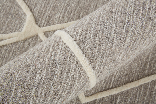Feizy Euclid T8004 Taupe Ivory Gray Area Rug