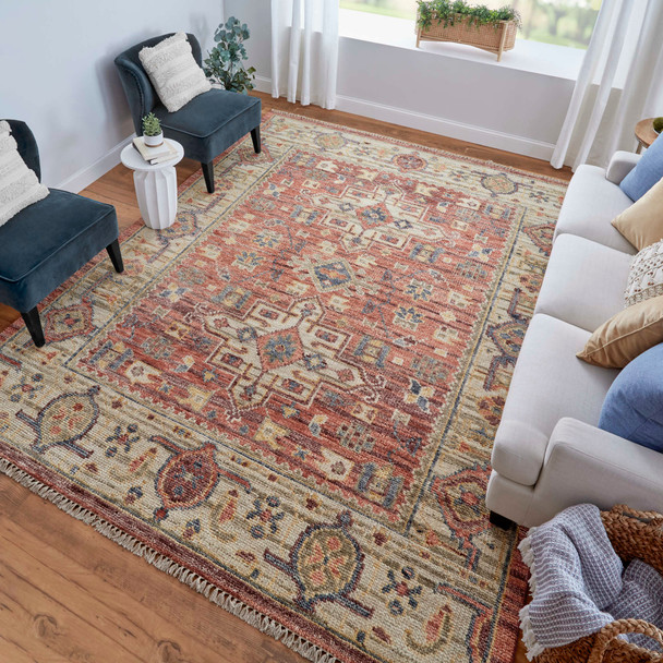Feizy Fillmore 69CKF Red Ivory Gold Area Rug