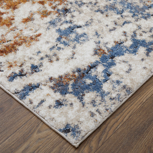 Feizy Gilmore 39MMF Ivory Blue Orange Area Rug