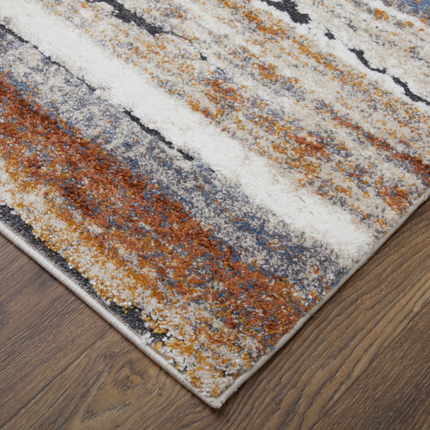 Feizy Gilmore 39MQF Ivory Orange Gray Area Rug