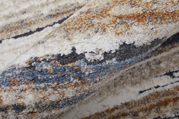 Feizy Gilmore 39MQF Ivory Orange Gray Area Rug