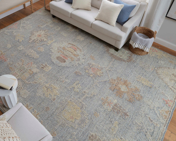 Feizy Grafton 69FMF Blue Gray Yellow Area Rug