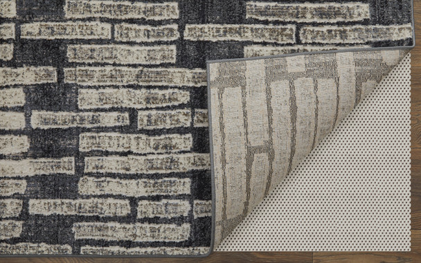 Feizy Kano 39LKF Gray Black Ivory Area Rug