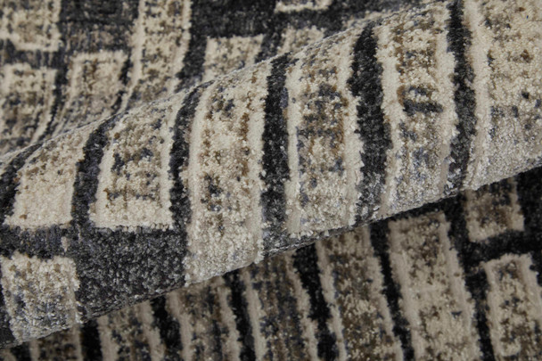 Feizy Kano 39LKF Gray Black Ivory Area Rug
