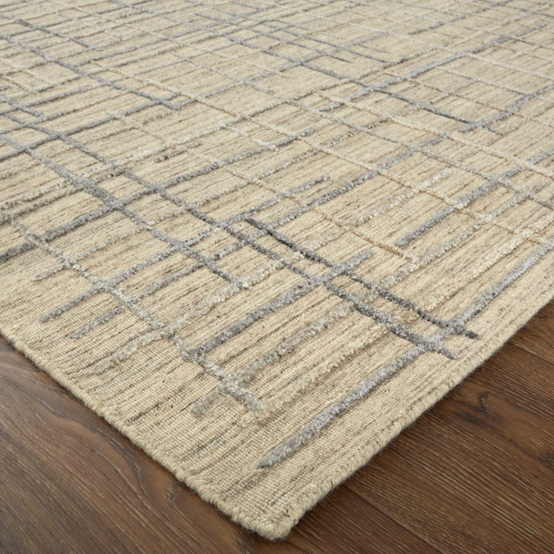 Feizy Kirkwood T8001 Tan Silver Area Rug