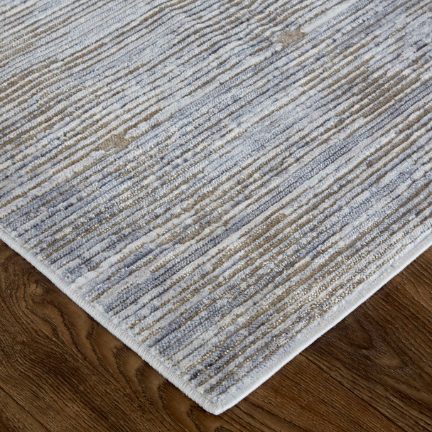 Feizy Laina 39GAF Taupe Silver Tan Area Rug