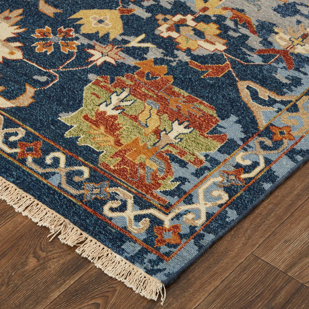 Feizy Leylan 0587F Blue Orange Red Area Rug