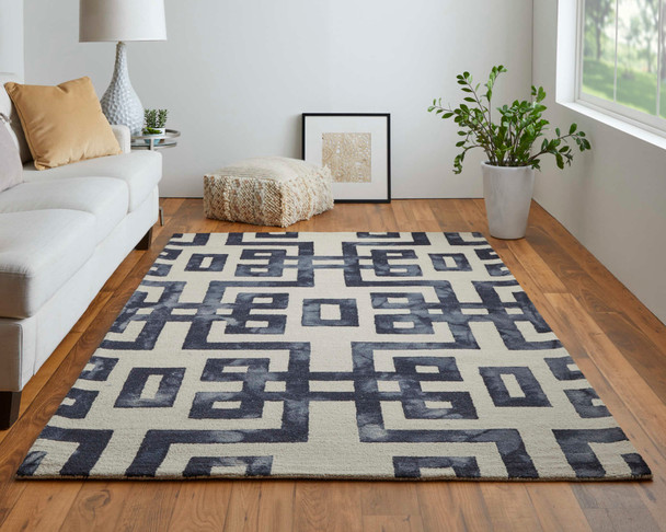 Feizy Lorrain 8568F Ivory Black Area Rug