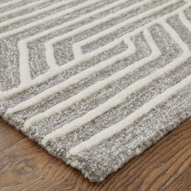Feizy Lytton T8010 Gray Ivory Area Rug
