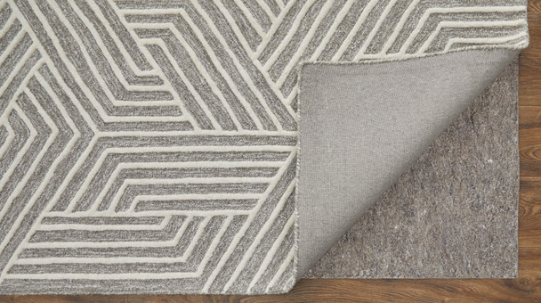 Feizy Lytton T8010 Gray Ivory Area Rug