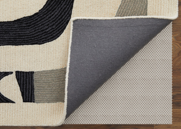 Feizy Maguire 8905F Ivory Gray Black Area Rug