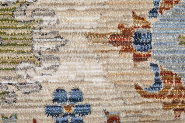 Feizy Melrose 39P5F Tan Blue Red Area Rug