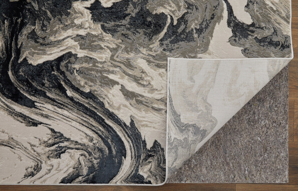 Feizy Micah 39LPF Ivory Black Taupe Area Rug