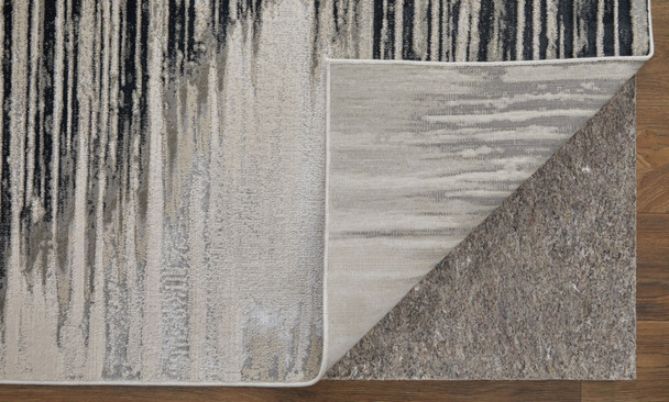 Feizy Micah 39LRF Black Silver Taupe Area Rug