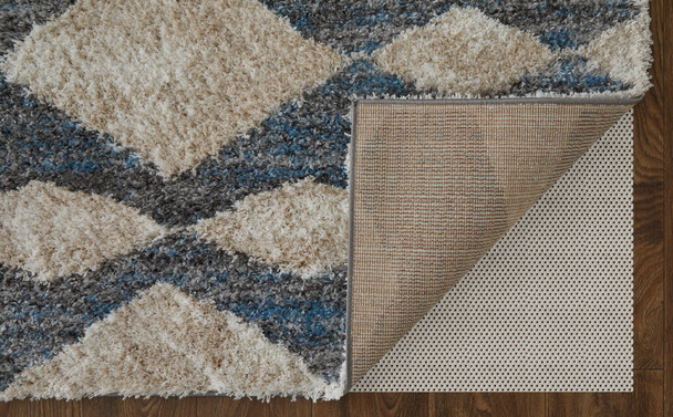 Feizy Mynka 39IFF Ivory Gray Blue Area Rug