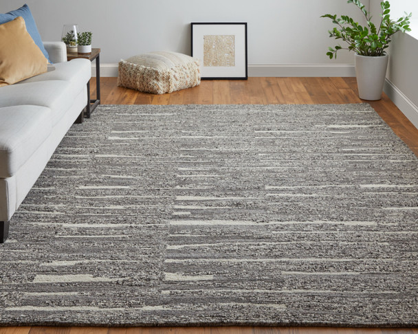Feizy Navaro 8914F Charcoal Ivory Rug