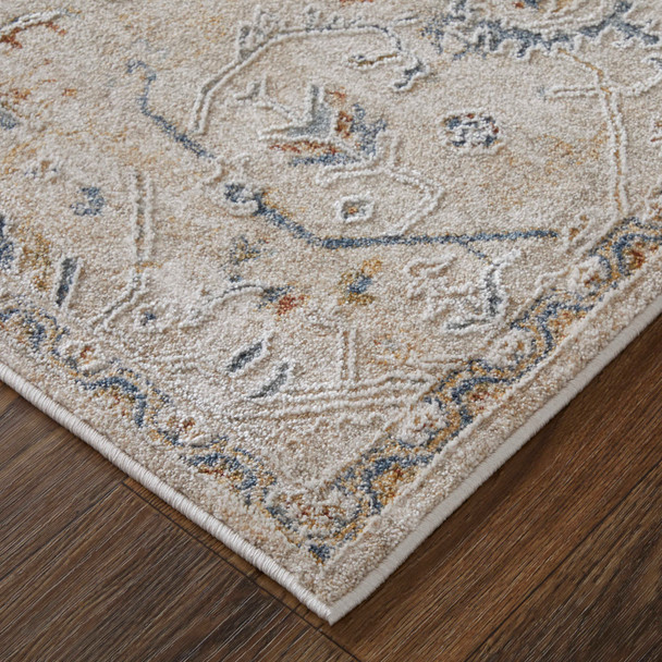Feizy Pasha 39M6F Taupe Ivory Blue Area Rug