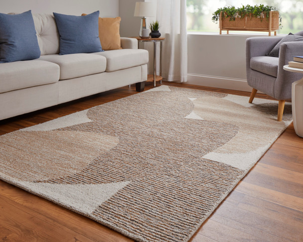 Feizy Pollock 8951F Brown Tan Ivory Area Rug