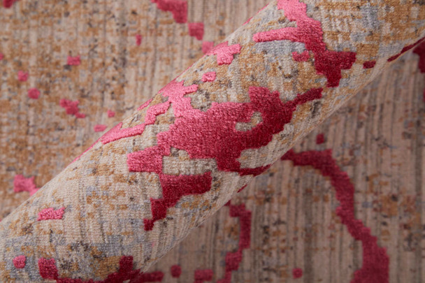 Feizy Pryor 39NEF Pink Gray Taupe Area Rug